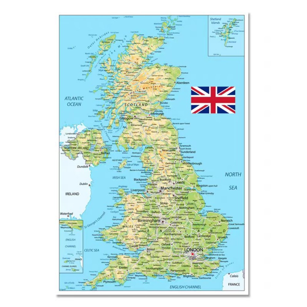 Office Furniture Uk - Grande Mapa do Reino Unido em