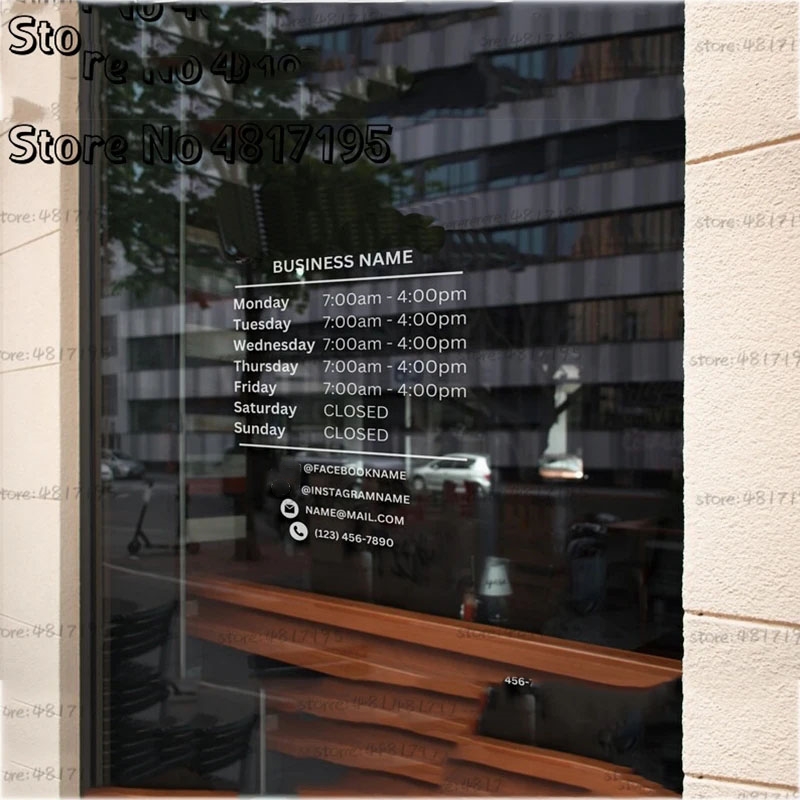 Office Furniture Store - Horas de abertura com logotipo de