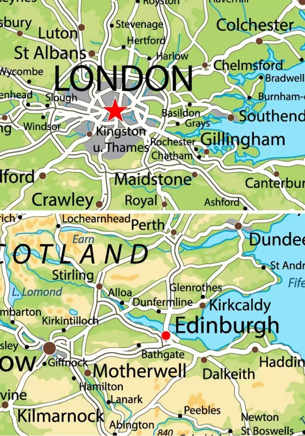 Grande Mapa do Reino Unido em  - Office Furniture Uk avaliação e preço