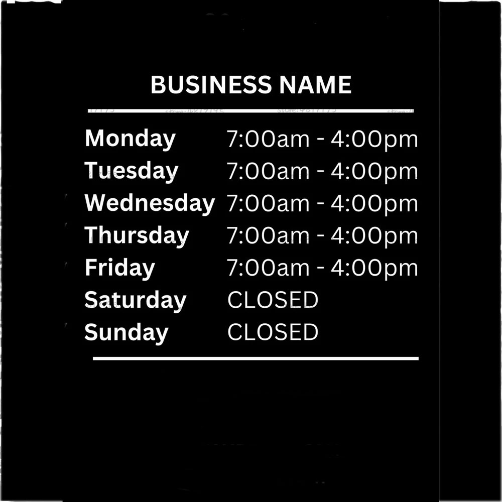 Horas de abertura com logotipo - Office Furniture Store avaliação e preço